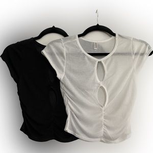 Free People Movement-Bundle of Black and White Layering Tops NWOT-Size XS